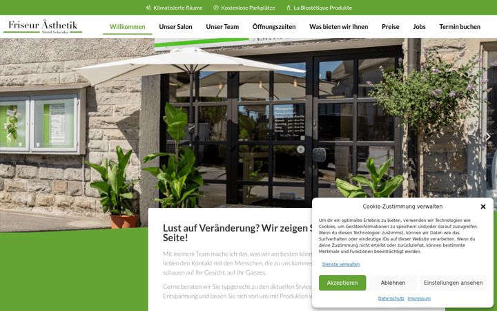 Screenshot of friseur-aesthetik.de