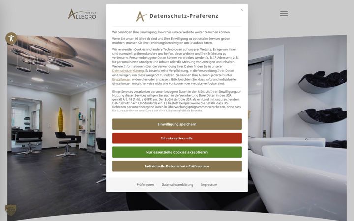 Screenshot of friseur-allegro.de