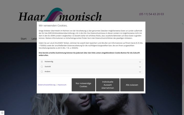 Snímek obrazovky friseur-haarmonisch.de