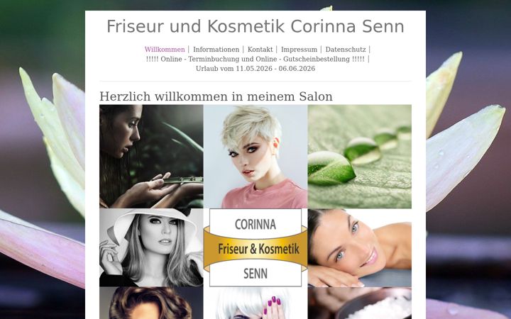 Screenshot of friseur-kosmetik-corinna-senn.de
