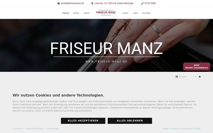 Screenshot of friseur-manz.de