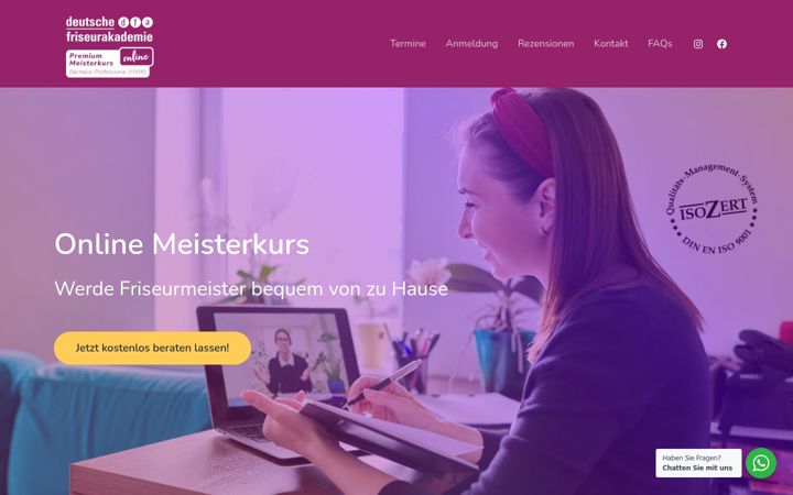 Skärmbild av friseur-meisterschule-online.de