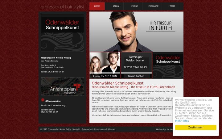 Screenshot of friseur-nicole-rettig.de