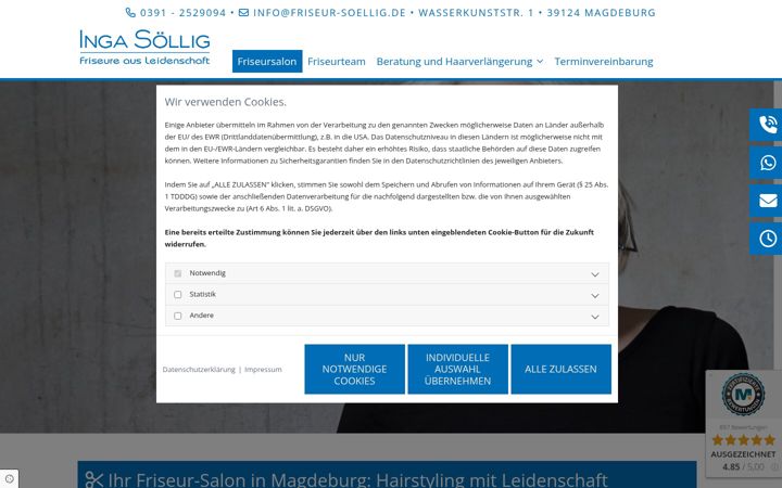 Екранна снимка на friseur-soellig.de