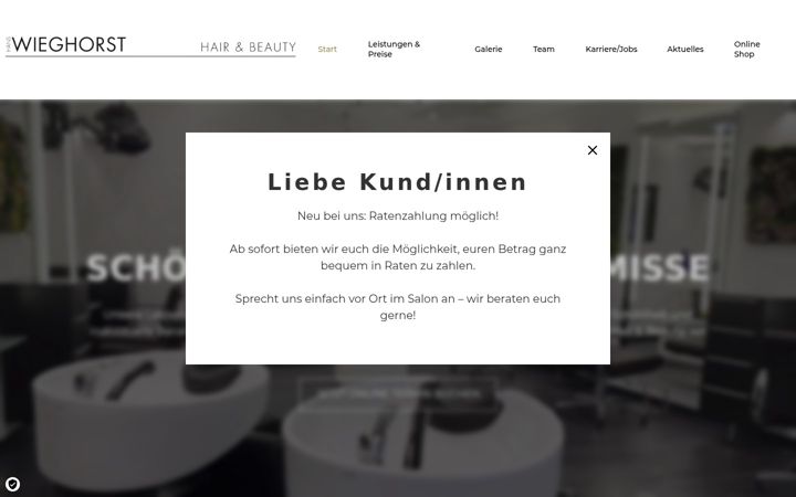 Ekraanipilt saidist friseur-wieghorst.de