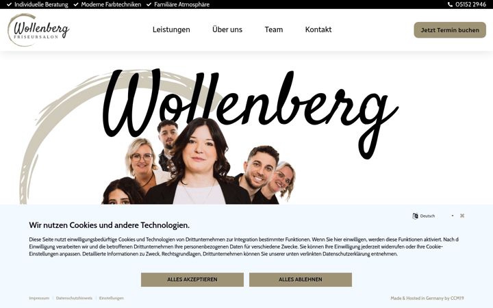 Screenshot of friseur-wollenberg.de