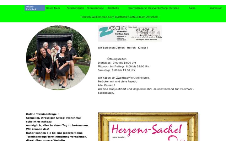 Ekraanipilt saidist friseur-zatschek.de