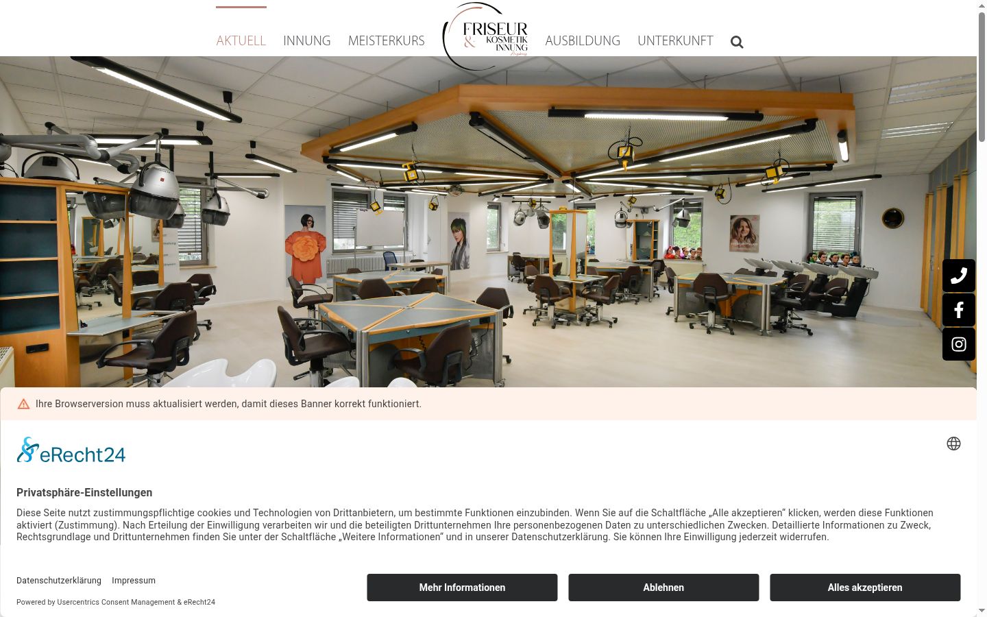 Screenshot of the consent banner shown before any interaction