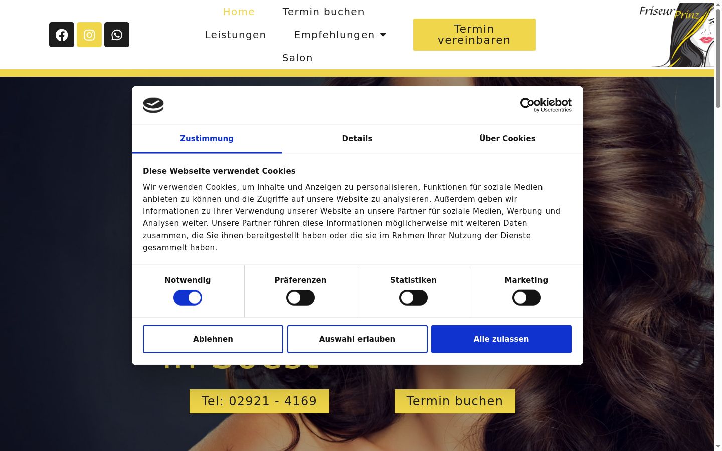 Screenshot of the consent banner shown before any interaction