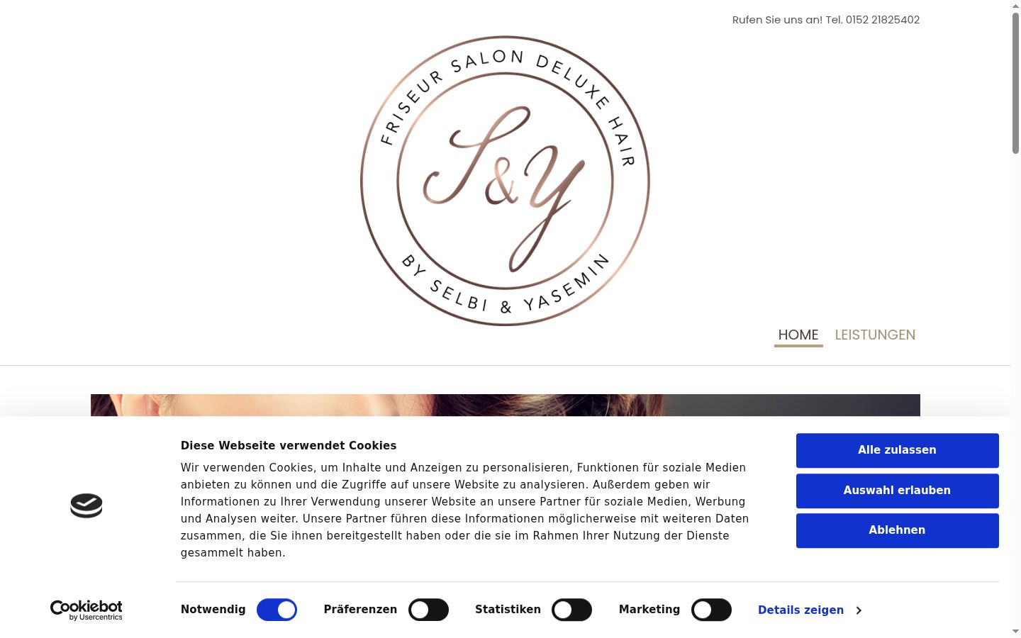 Screenshot of the consent banner shown before any interaction