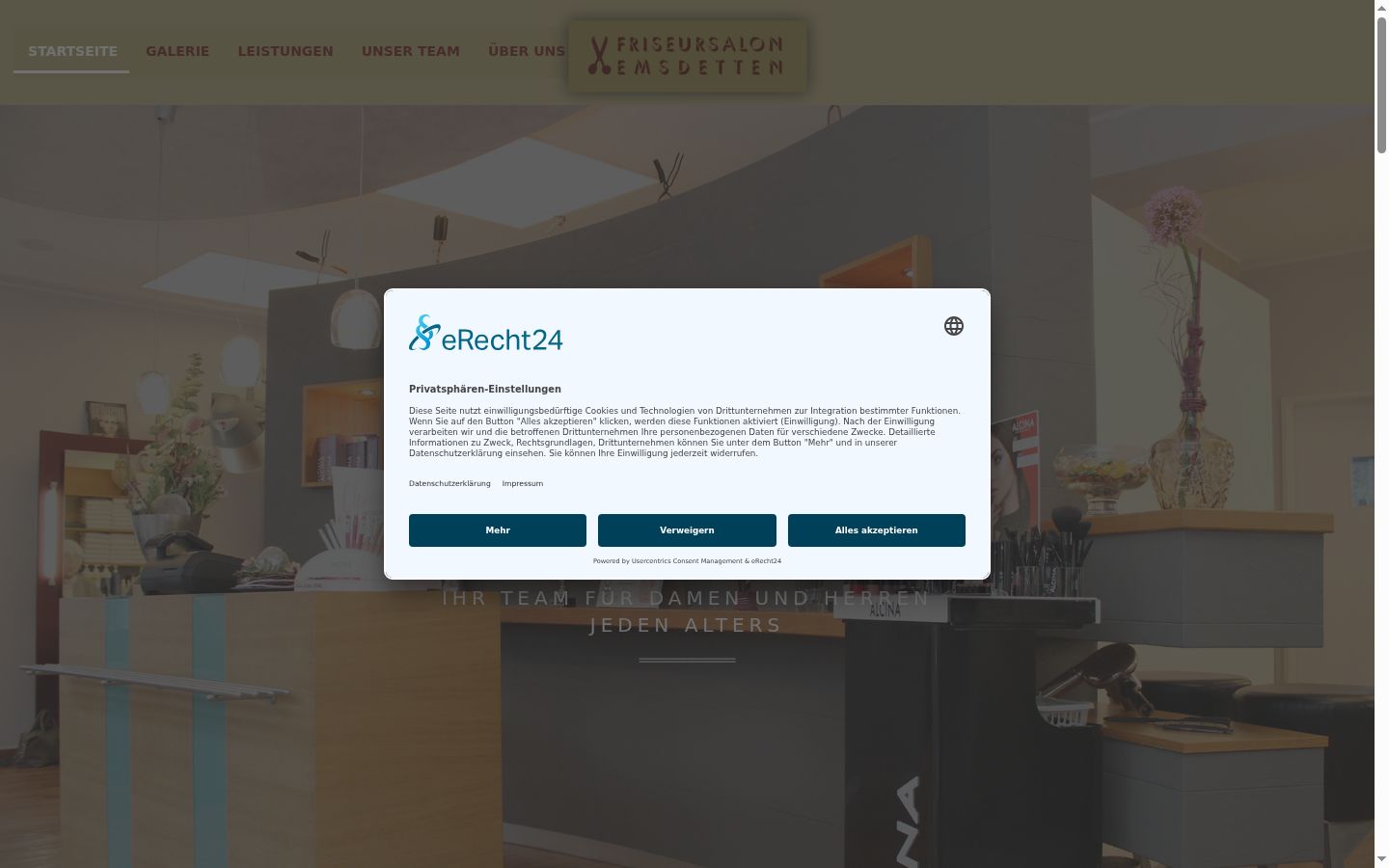 Screenshot of the consent banner shown before any interaction