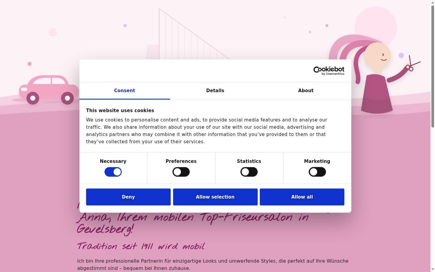 Screenshot of the consent banner shown before any interaction