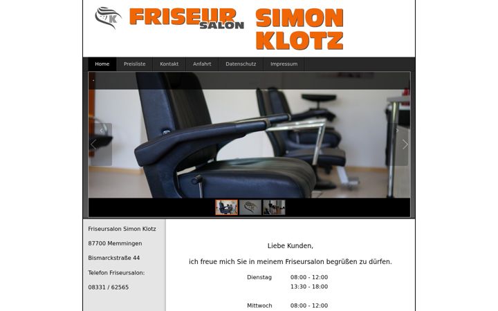 Zrzut ekranu friseursalon-simon-klotz.de
