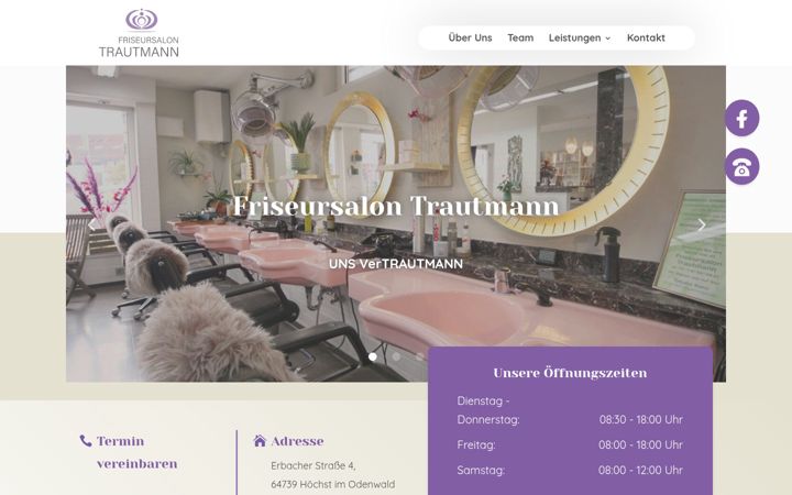 Screenshot of friseursalontrautmann.de