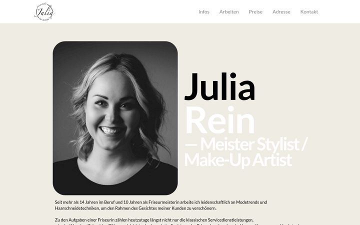 Ekraanipilt saidist friseurstudiojuliarein.de
