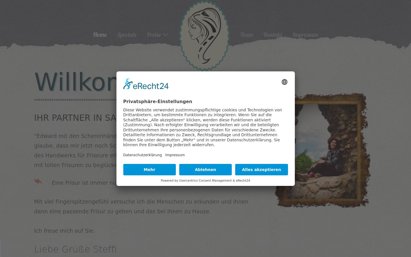 Captura de pantalla del banner de consentimiento mostrado antes de cualquier interacción