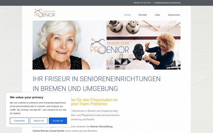 Screenshot of friseurteam-prosenior.de