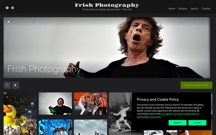 Screenshot of frishphotography.com