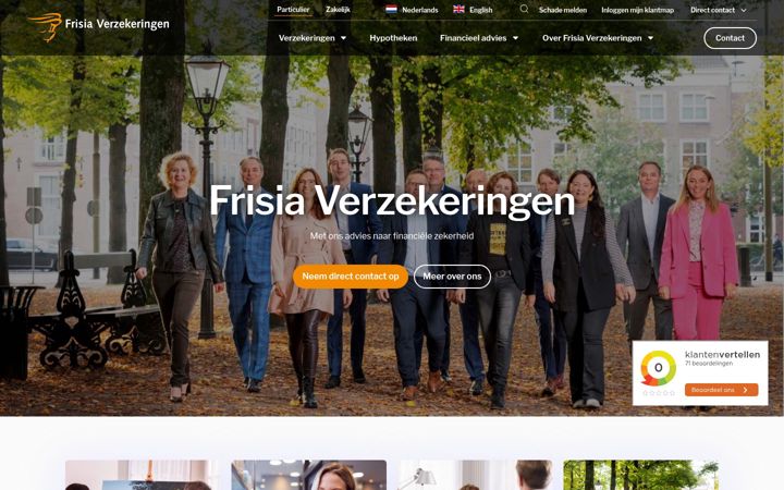 Screenshot of frisiaverzekeringen.nl