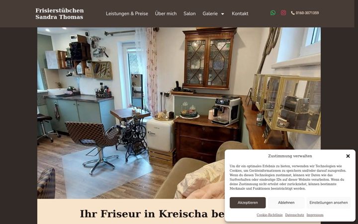 Screenshot of frisierstuebchen-sandra-thomas.de