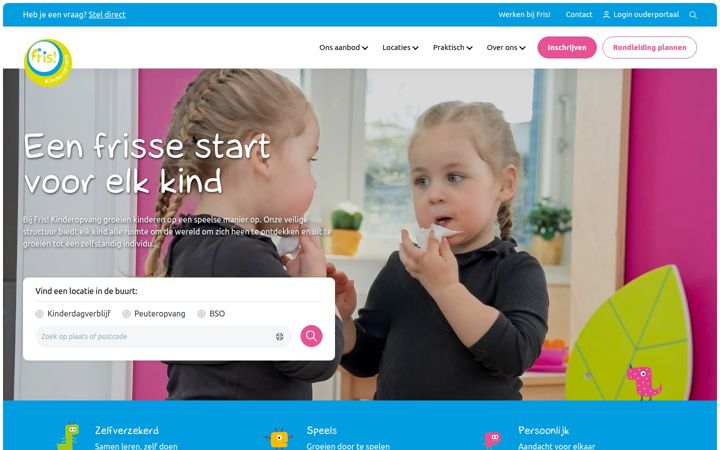 Screenshot of friskinderopvang.nl