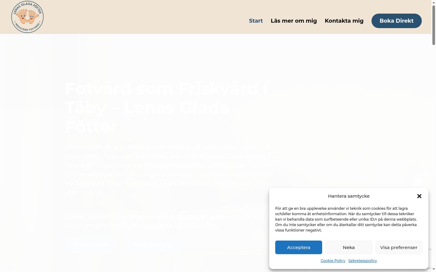 Screenshot του banner συγκατάθεσης που εμφανίστηκε πριν από οποιαδήποτε αλληλεπίδραση
