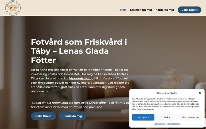 Screenshot of friskvardfotvardtaby.se