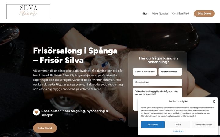 Screenshot of frisorsilva.se