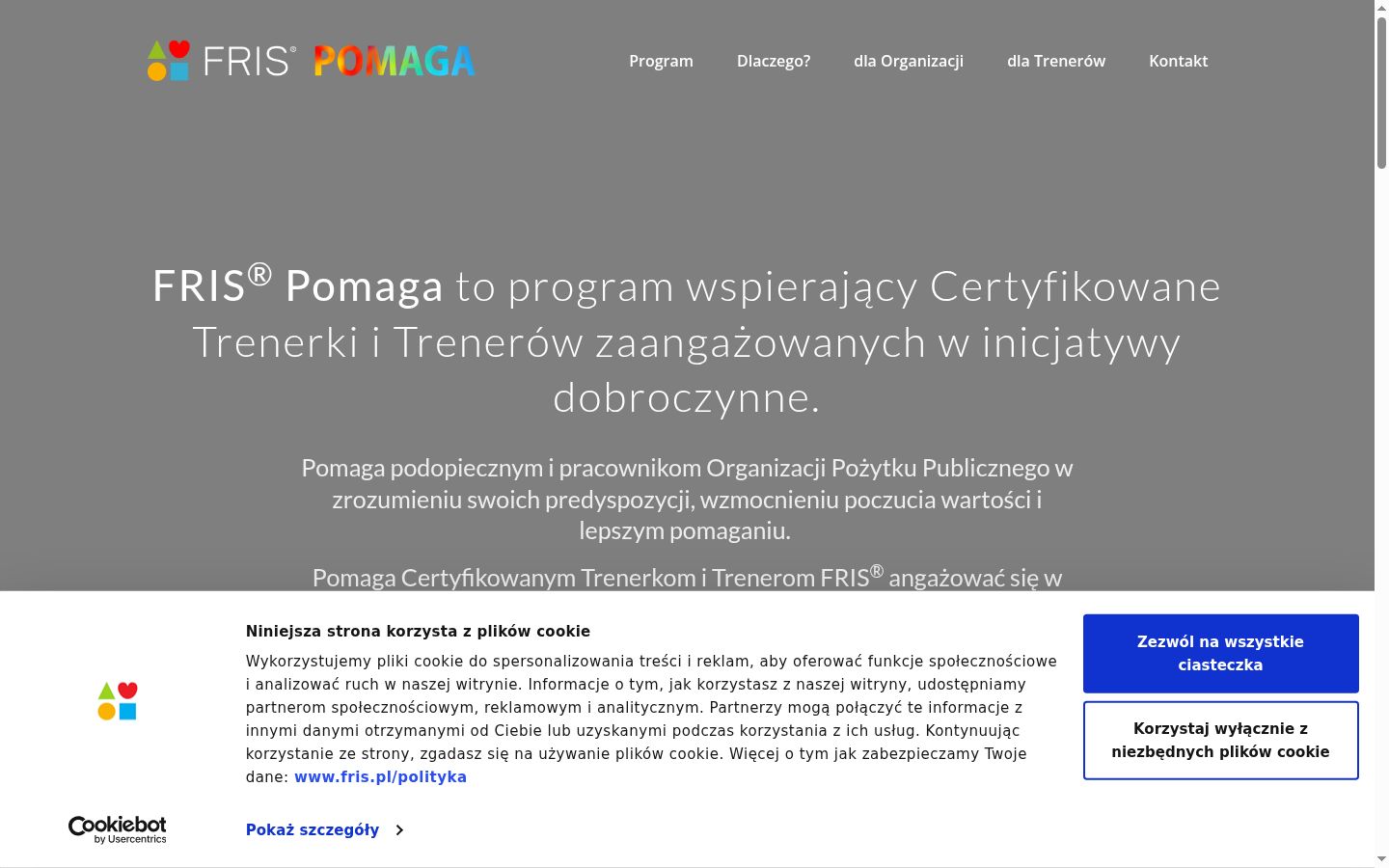 Screenshot of the consent banner shown before any interaction