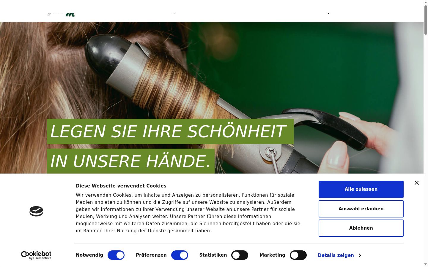 Screenshot of the consent banner shown before any interaction