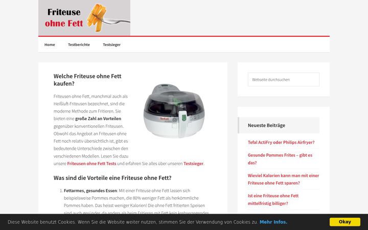 Screenshot of friteuseohnefett.de