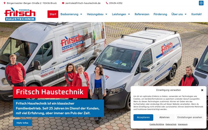 Snimka zaslona za fritsch-haustechnik.de