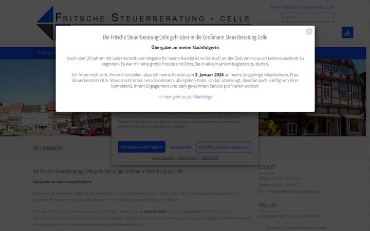 Screenshot of fritsche-steuerberatung.de