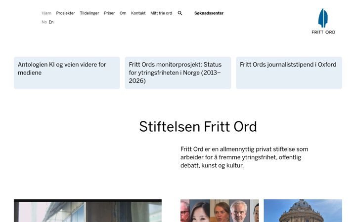 Kuvakaappaus sivustosta frittord.no