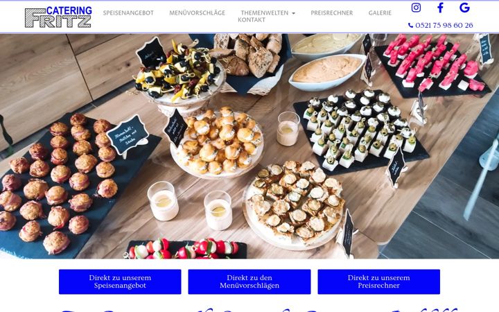 Screenshot stránky fritz-catering.de