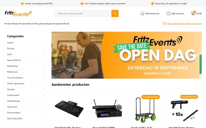 Screenshot of fritz-events.nl