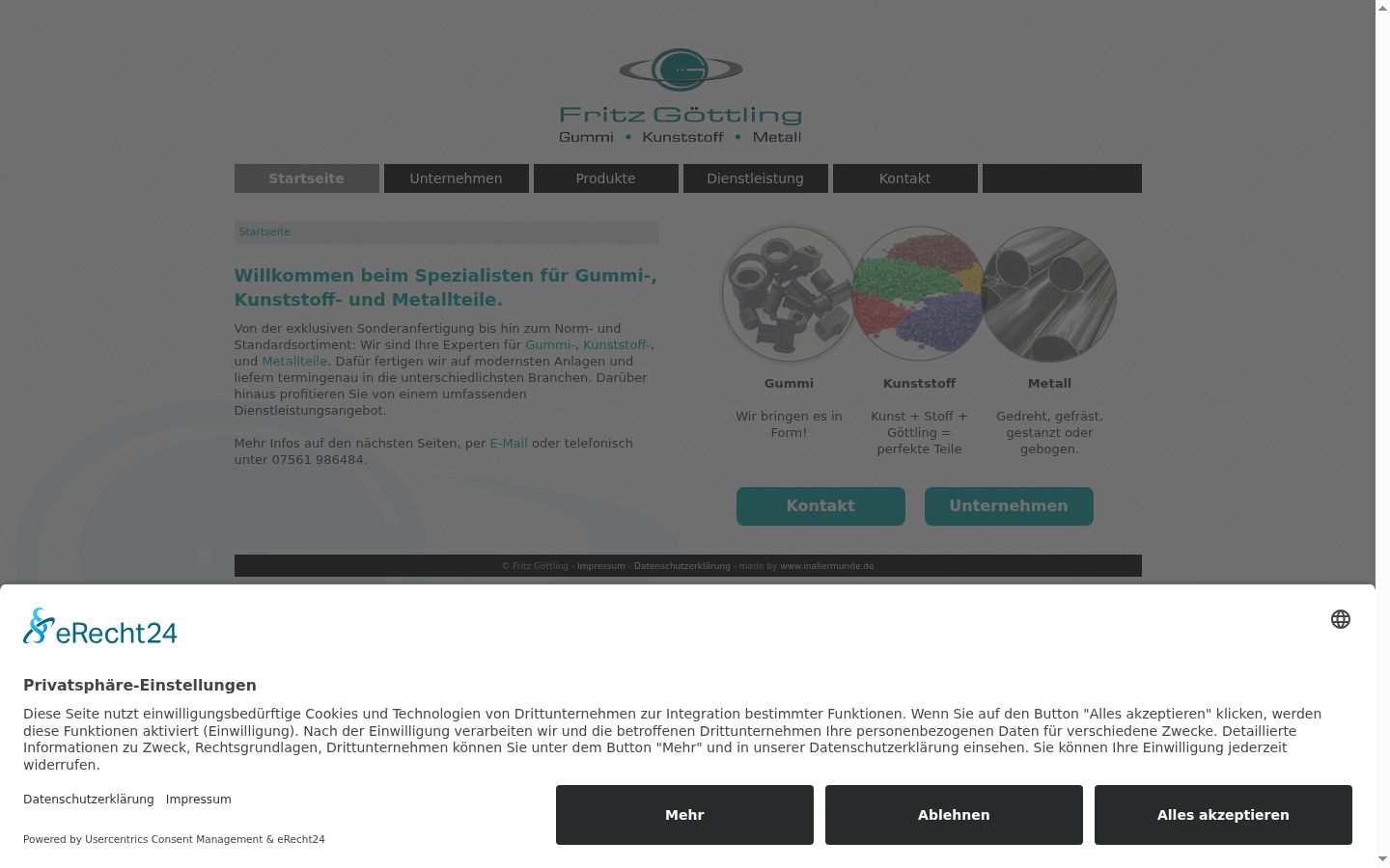 Screenshot del banner di consenso mostrato prima di qualsiasi interazione