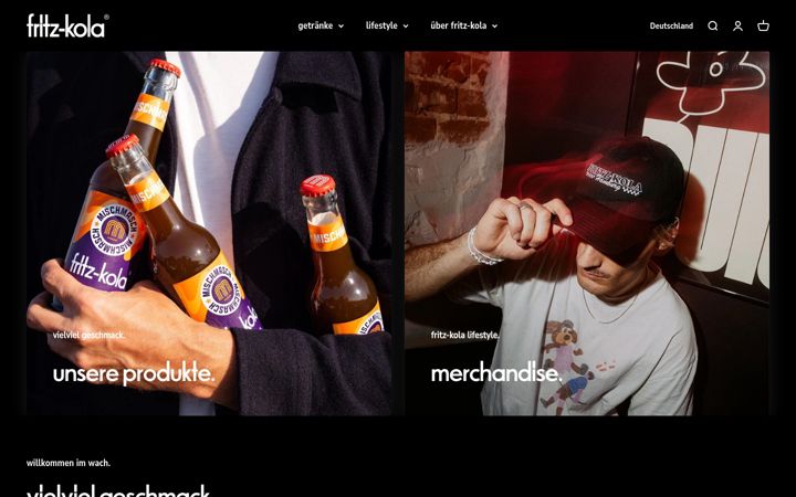 Screenshot of fritz-kola.com