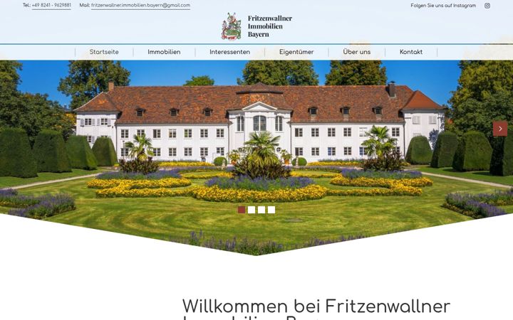 Snímek obrazovky fritzenwallner-immobilien-bayern.de