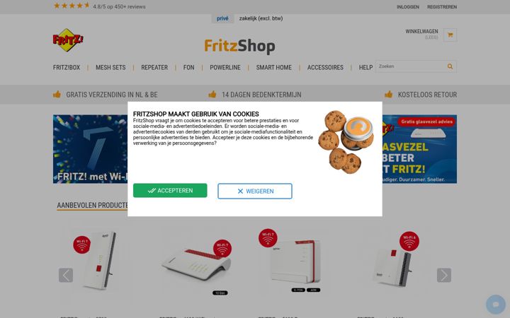 Screenshot of fritzshop.nl