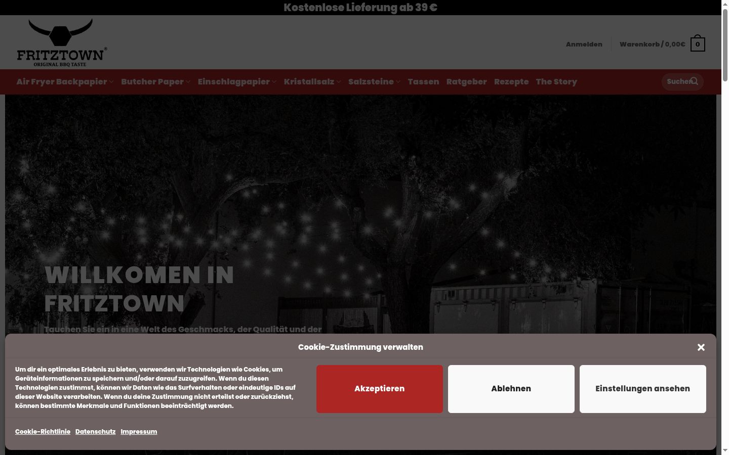 Screenshot tal-banner tal-kunsens muri qabel kwalunkwe interazzjoni