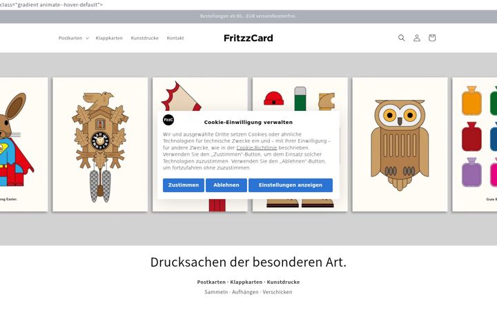 Screenshot of fritzzcard.de