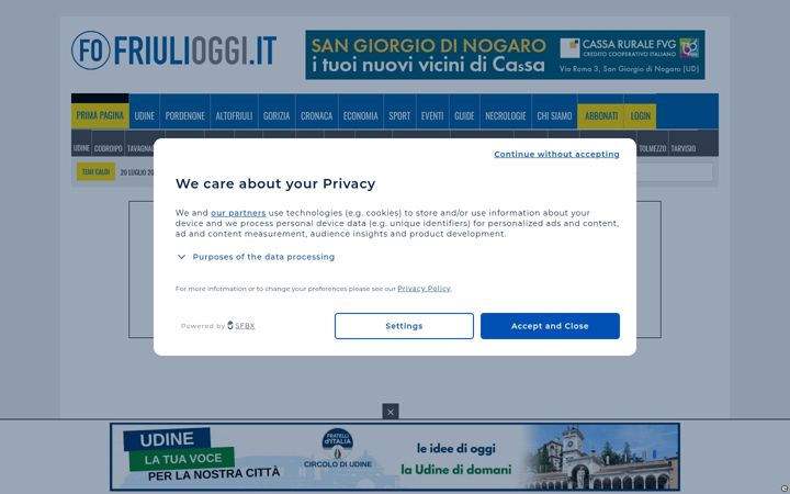 Screenshot of friulioggi.it