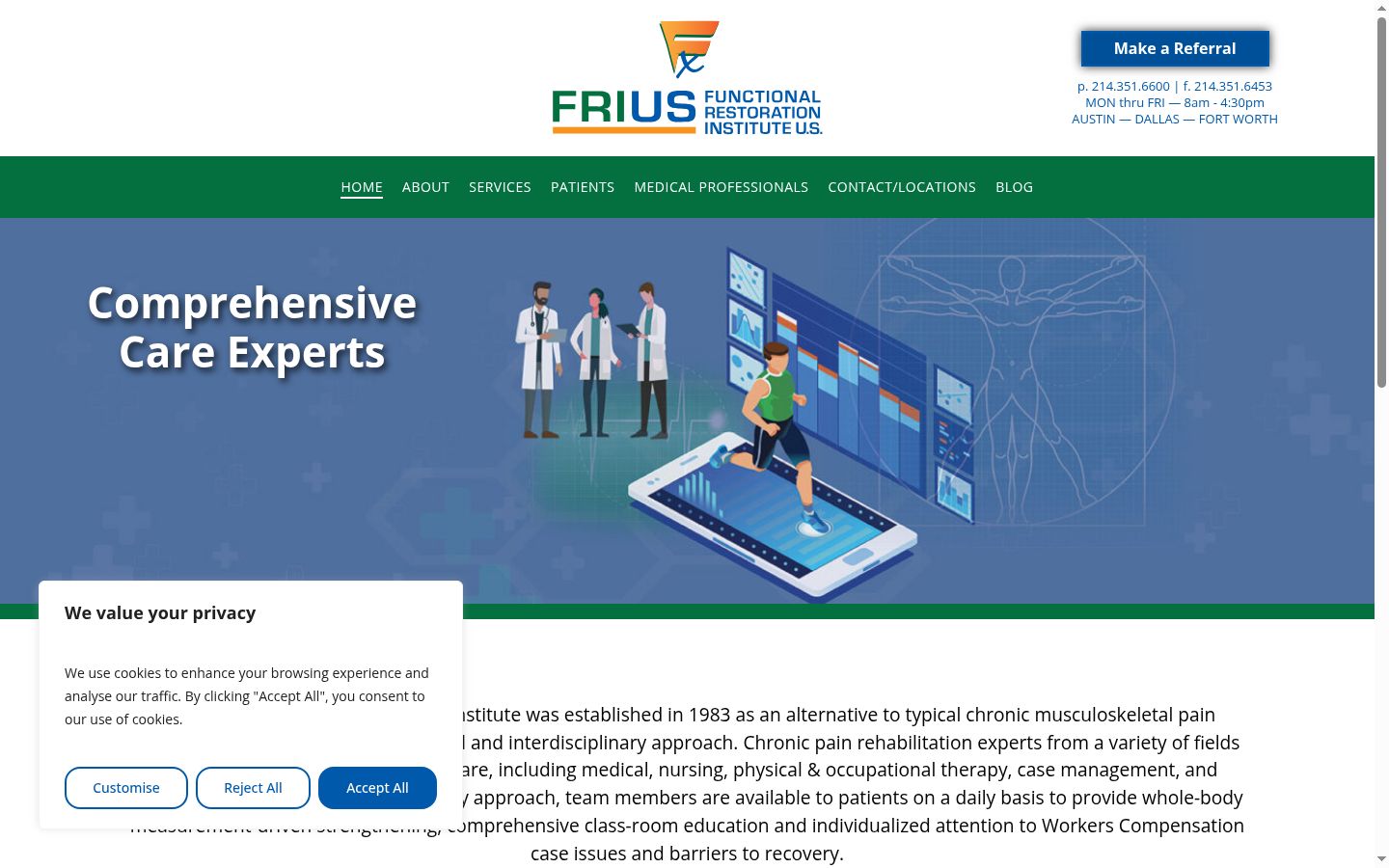 Screenshot of the consent banner shown before any interaction