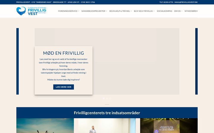 Screenshot ta' frivilligvest.dk