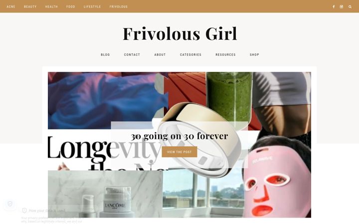 Screenshot of frivolousgirl.com