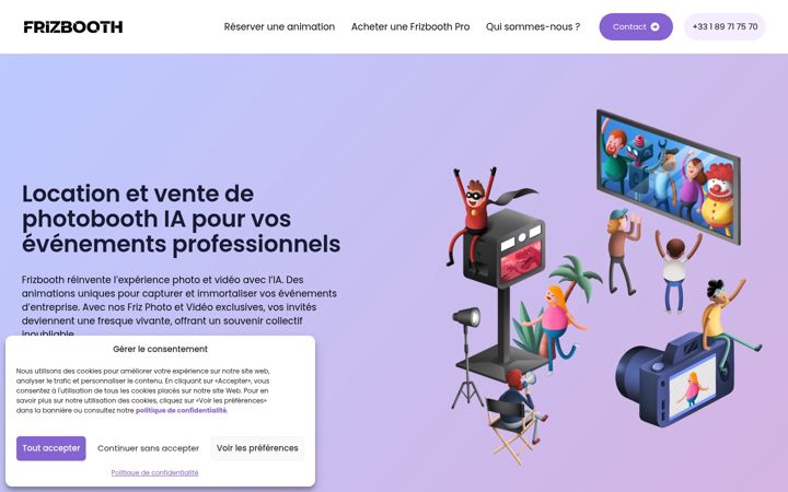 Screenshot of frizbooth.com