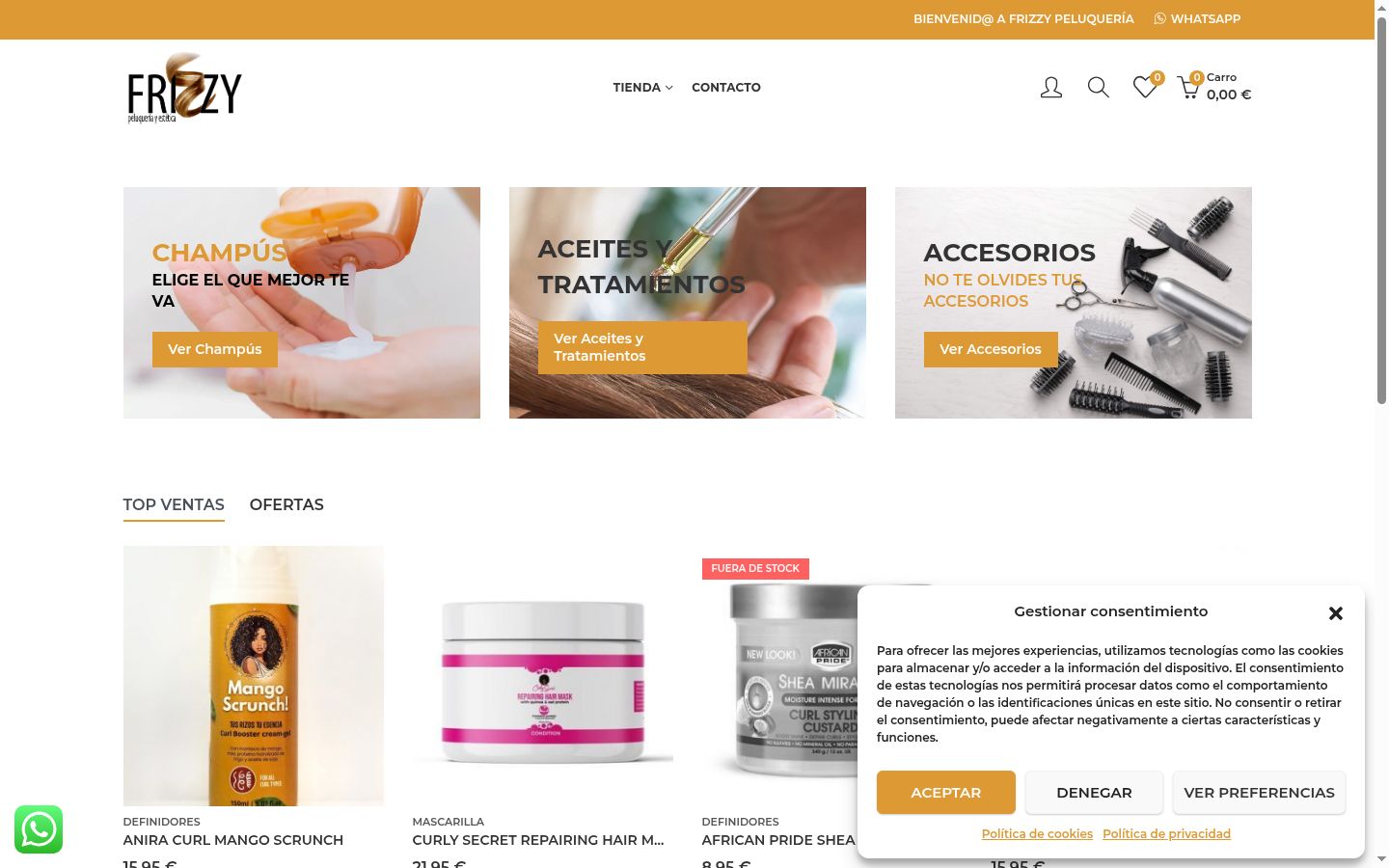 Screenshot del banner di consenso mostrato prima di qualsiasi interazione