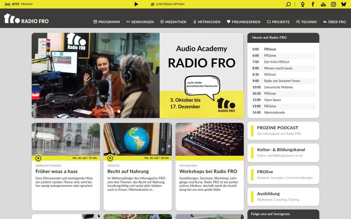 Screenshot of fro.at