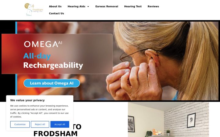 Screenshot of frodshamhearing.co.uk